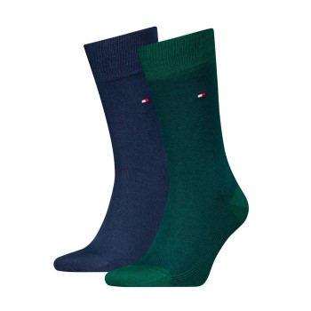 Tommy Hilfiger Legwear Tommy Hilfiger Strømper 2P Men Birdeye Sock Blå/Grøn Str 39/42 Herre