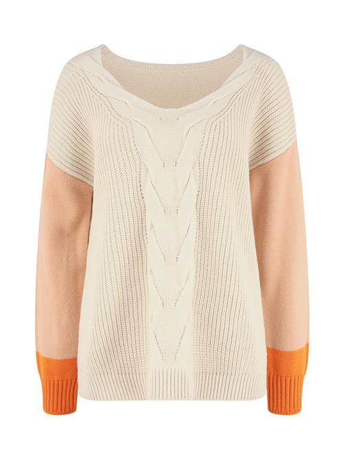 Se LASCANA Pullover 'Braid'  creme / orange / lyseorange ved About You