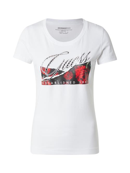 Se GUESS Shirts 'ROSES'  rød / sort / transparent / hvid ved About You