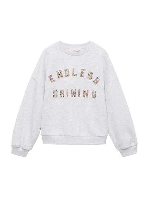 MANGO KIDS Sweatshirt 'ENDLESS'  lysegrå / hvid