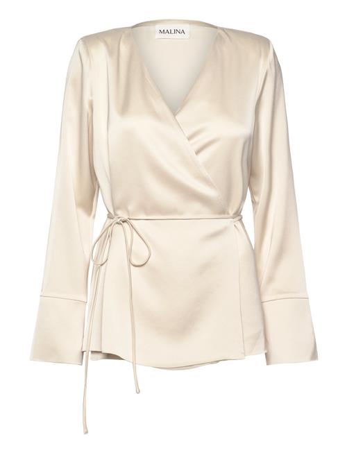 Malina Adina Satin Wrap Blouse Malina Cream