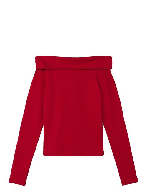 Nlfrova Ls Short Off Shoulder Top LMTD Red