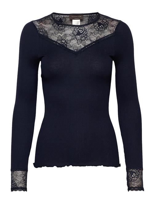 Silk T-Shirt Regular Ls W/Lace Rosemunde Blue