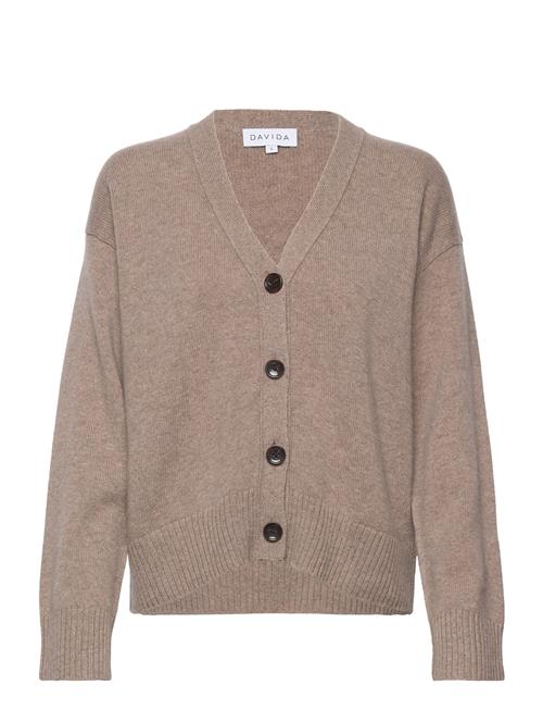 V-Neck Wide Cardigan Davida Cashmere Beige