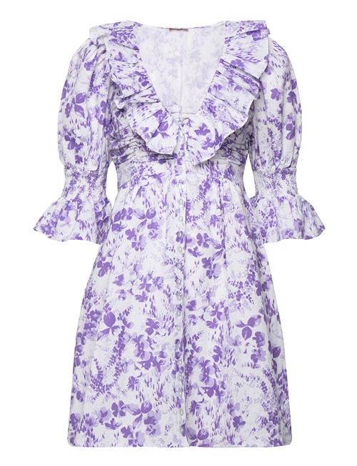 by Ti Mo Linen V-Neck Dress By Ti Mo Purple