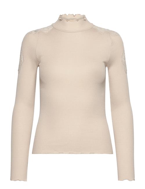 Beatha Silk T-Shirt W/ Lace Rosemunde Cream