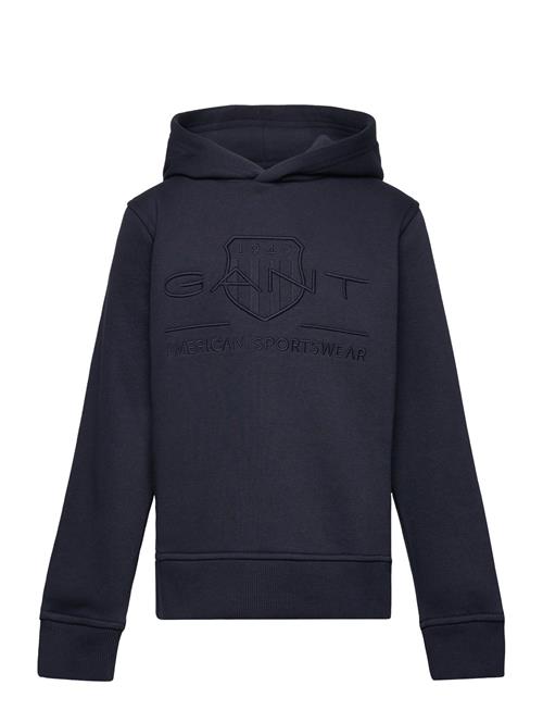 Tonal Shield Hoodie GANT Navy