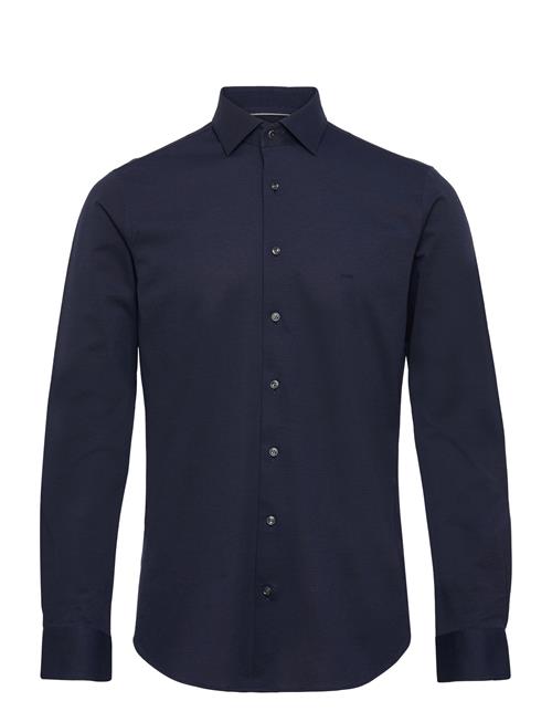 Michael Kors Solid Pique Slim Shirt Michael Kors Navy