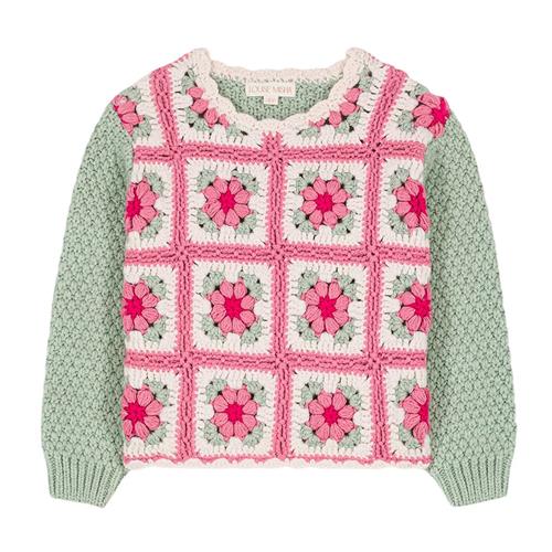 Louise Misha Alicia Strikket Baby Sweater Sauge | Grønn | 24 months