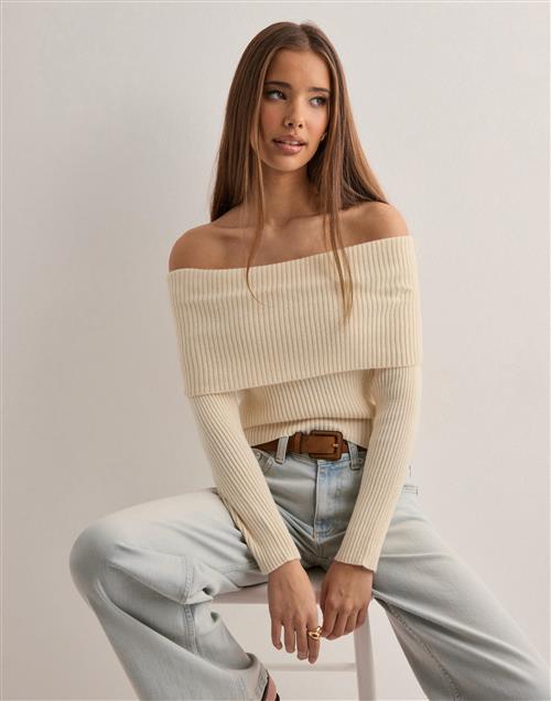 Only - Beige - Onlkatia Ls Off Shoulder Knt