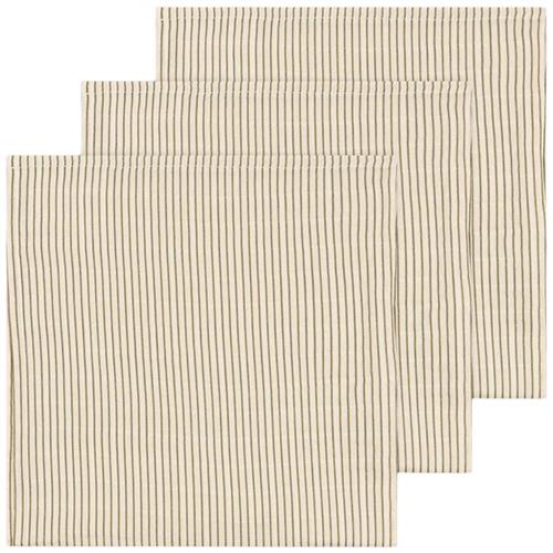 Konges Sløjd GOTS 3-Pack Muslin-klud Tea Stripe | Beige | 0