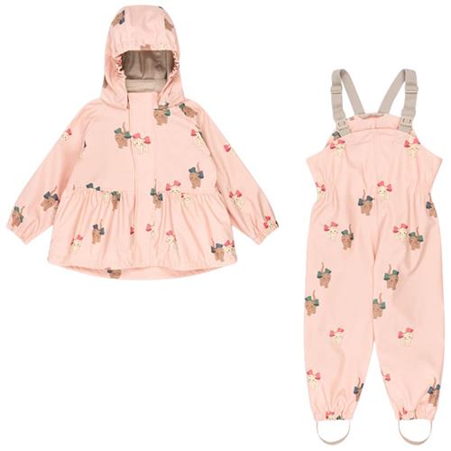 Konges Sløjd Rainy Palme Regntøjssæt Bow Kitty Pink | Lyserød | 12 months