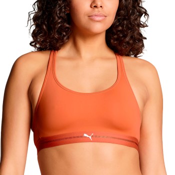 Puma Bh Crossback Padded Sporty Top Orange polyamid Small Dame