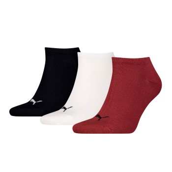 Puma Strømper 3P Sneaker Socks Sort/Vinrød Str 39/42