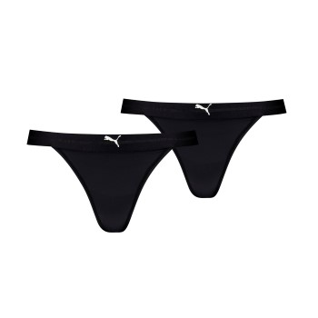 Puma Trusser 2P Tanga String Sort polyamid Large Dame