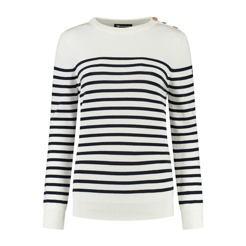 Se Travelin Pullover 'Vattern'  navy / brun / hvid ved About You