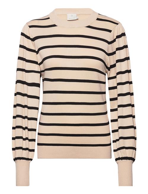 Kaffe Kamala Stripe Knit Pullover Kaffe Beige