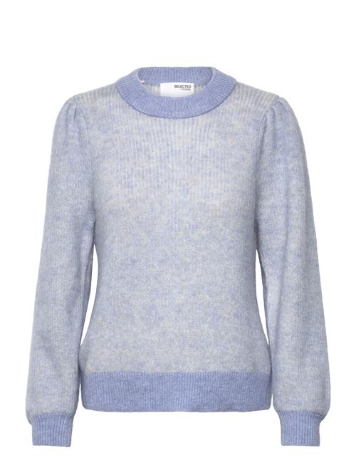 Selected Femme Slflilo Ls Knit O-Neck Selected Femme Blue