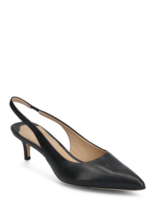 Lauren Ralph Lauren Lolah Burnished Leather Slingback Pump Lauren Ralph Lauren Black