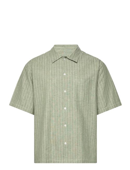 Mads Nørgaard Cotton Linen Mateo Stripe Shirt Ss Mads Nørgaard Green