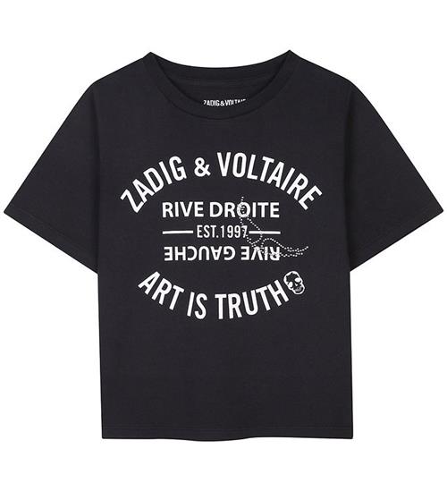 Zadig & Voltaire T-shirt - Sort m. Print/Pailletter