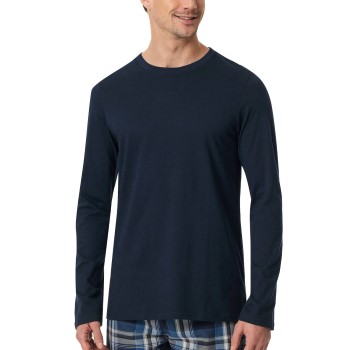 Schiesser Mix and Relax Long Sleeve Mørkblå bomuld 3XL Herre