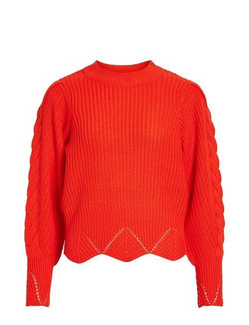 Vila Vibetsie L/S O-Neck Cable Detail Vila Red