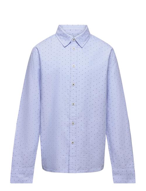 Mango Printed Cotton Shirt Mango Blue