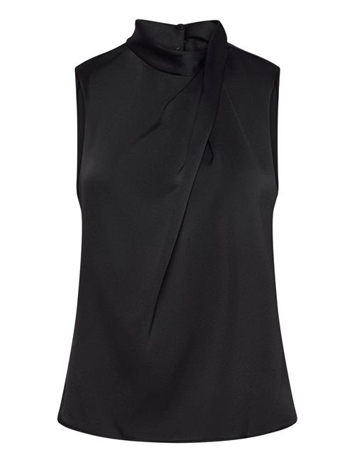 Mango Turtleneck Draped Satin Blouse Mango Black