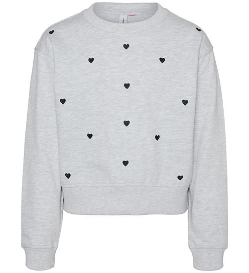 Vero Moda Girl Sweatshirt - VmOctavia - Light Grey Melange/Heart