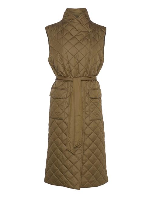 Long Quilted Vest GANT Khaki