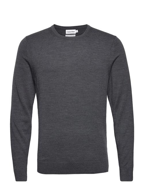 Calvin Klein Superior Wool Crew Neck Sweater Calvin Klein Grey