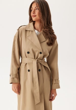VILA Viaddison L/S LONG TRENCHCOAT  Savannah Tan 40