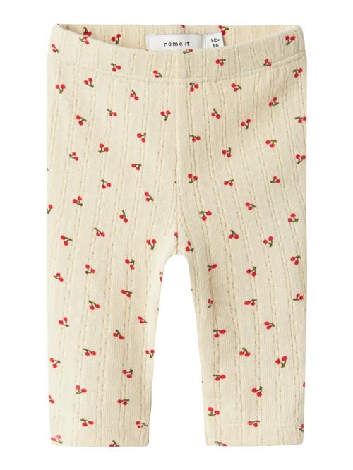 NAME IT Leggings 'NBFBILIA'  beige / mørkegrøn / kirsebærsrød