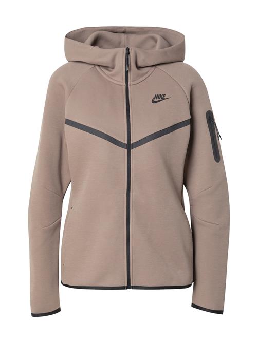 Nike Sportswear Sweatjakke 'TECH FLEECE 2'  mokka / sort