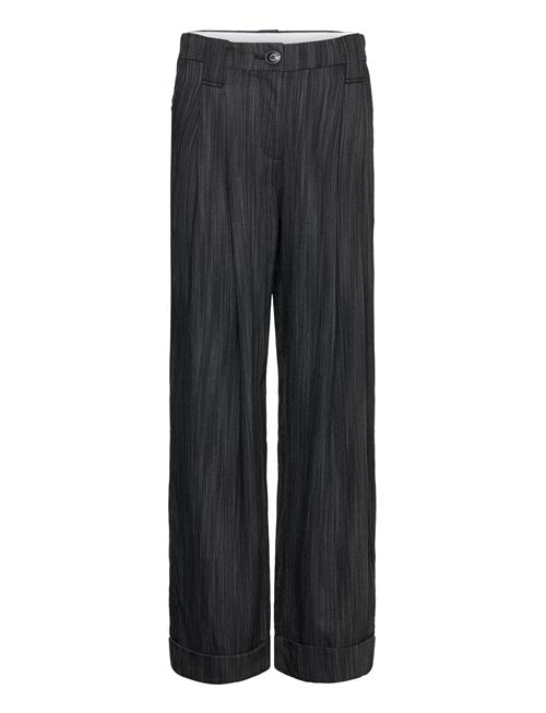 Drapey Stripe Suiting Mid Waist Pleat Pants Ganni Grey