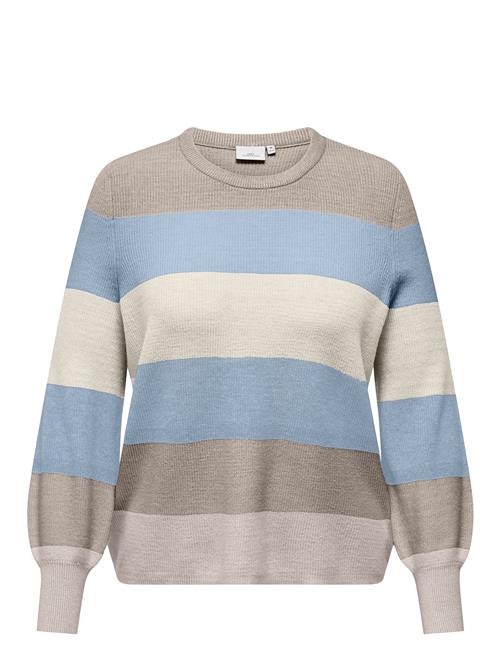 Se Carnew Daria L/S Stripe Pullover Knt ONLY Carmakoma Patterned ved Booztlet