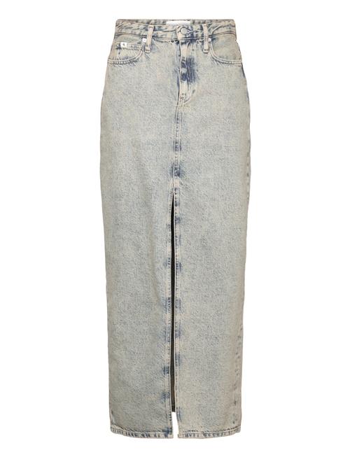 Front Split Maxi Denim Skirt Calvin Klein Jeans Grey