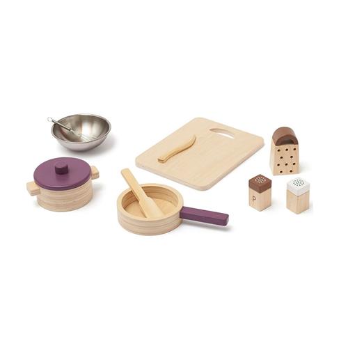 Kid's Concept 14 dele Kids Bistro Dinnerware Play Sæt | Lilla | 2-6 years