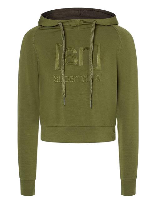 W Liquid Flow Logo Hoodie Super.natural Green