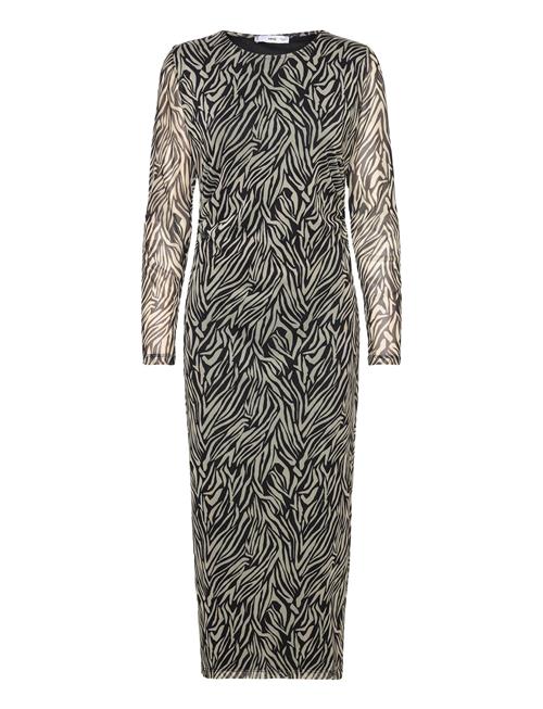 Mango Animal-Print Midi-Dress Mango Black