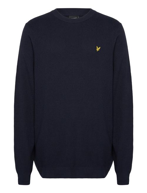 Grid Knit Crew Neck Jumper Lyle & Scott Navy