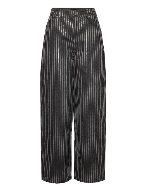 Sequin Twill Wide Pants ROTATE Birger Christensen Black