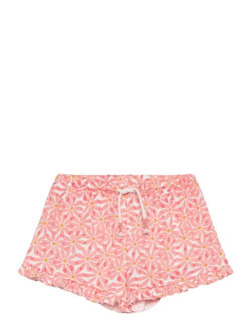 Floral Cotton Shorts Mango Orange