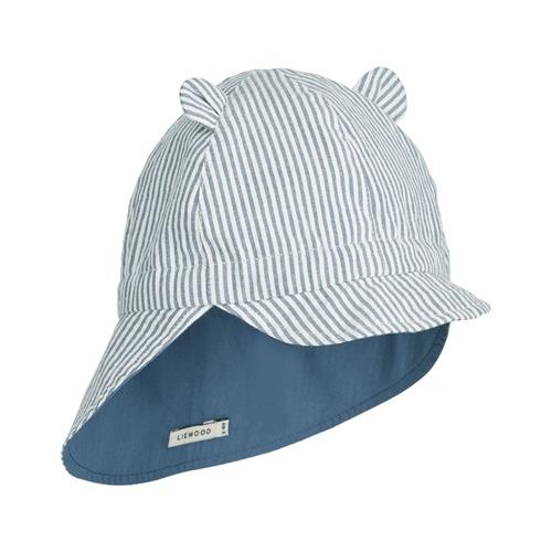 Liewood GOTS Gorm Solhat Stripe Blue Wave Creme De La Creme | Blå | 0-3 months