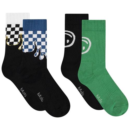 Molo Norman 4-pack Socks Blue Flames | Sort | 31-34 EU