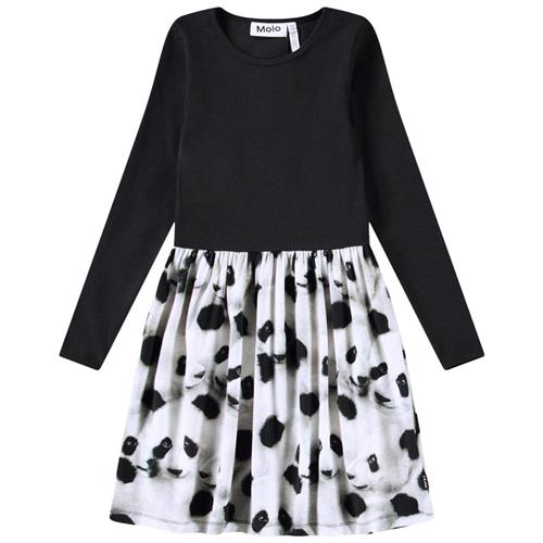 Molo Credence Long-Sleeved Dress Giant Panda | Sort | 92/98 cm