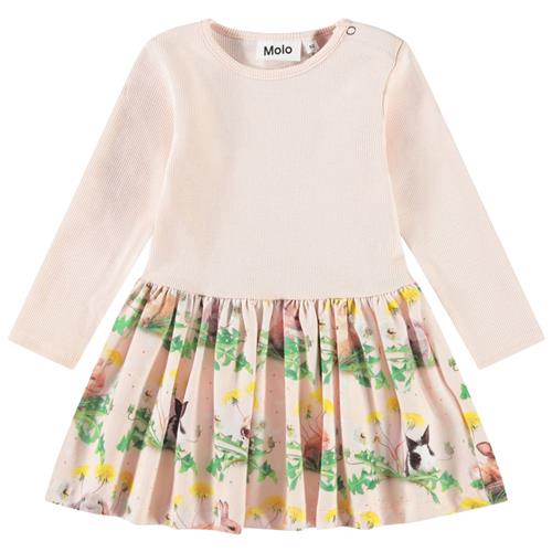 Molo Carel Long-Sleeved Dress Bunnies United | Lyserød | 86 cm