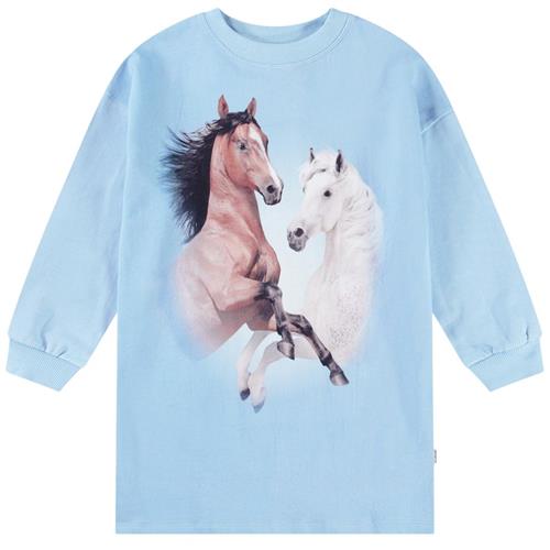 Molo Cyrella Long-Sleeved Dress Bleu Horses | Blå | 134/140 cm