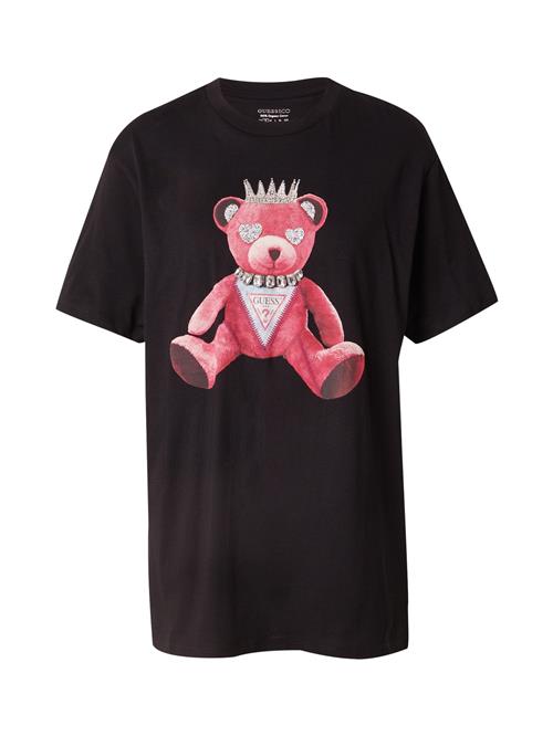 GUESS Shirts 'PINK BEAR'  choko / mørk pink / sort / sølv